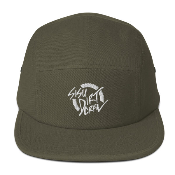 5-panel-cap-olive-front-6722994427378.jpg Sisu Dirt Crew Logo Five Panel Cap