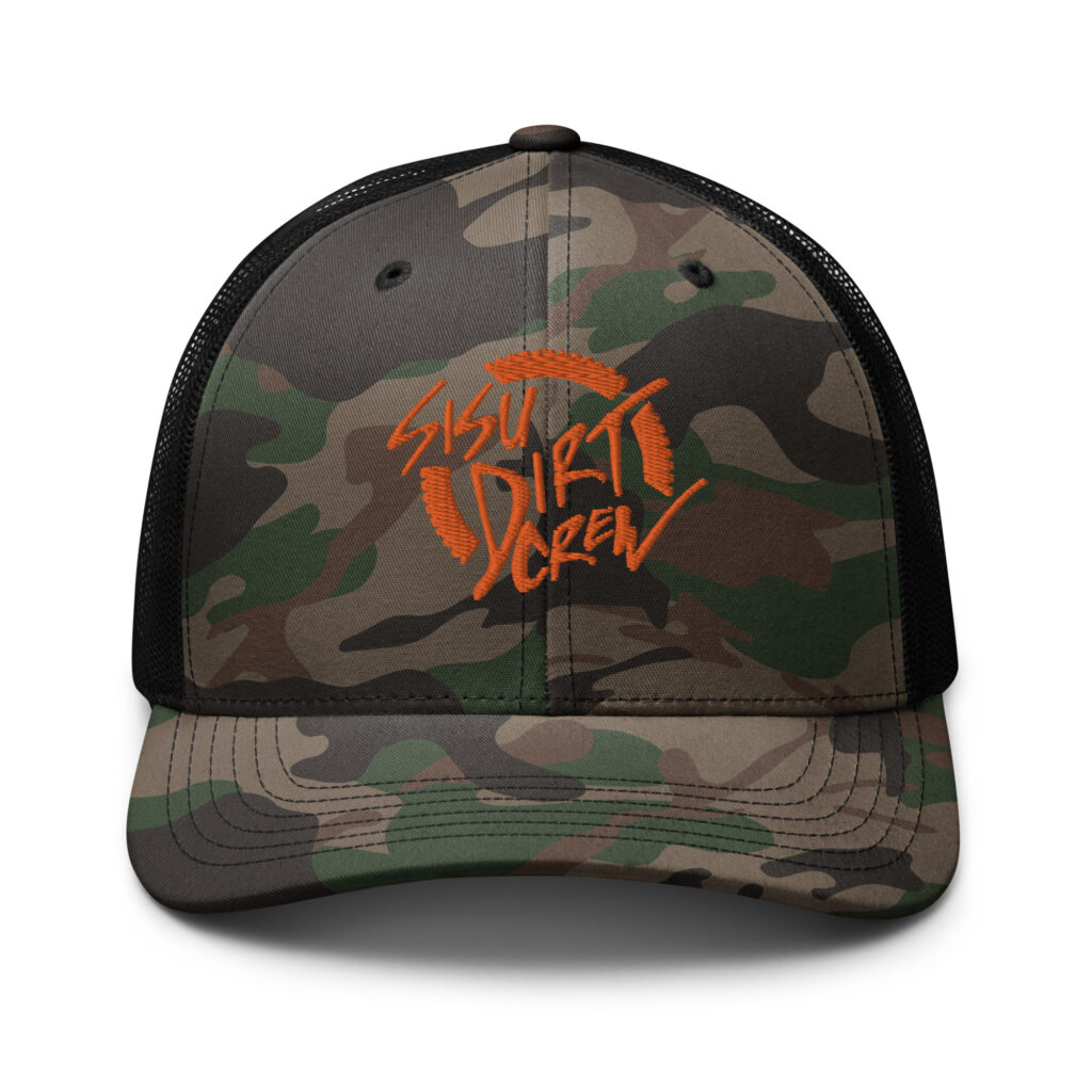 SIsu Dirt Crew Logo Camouflage trucker hat