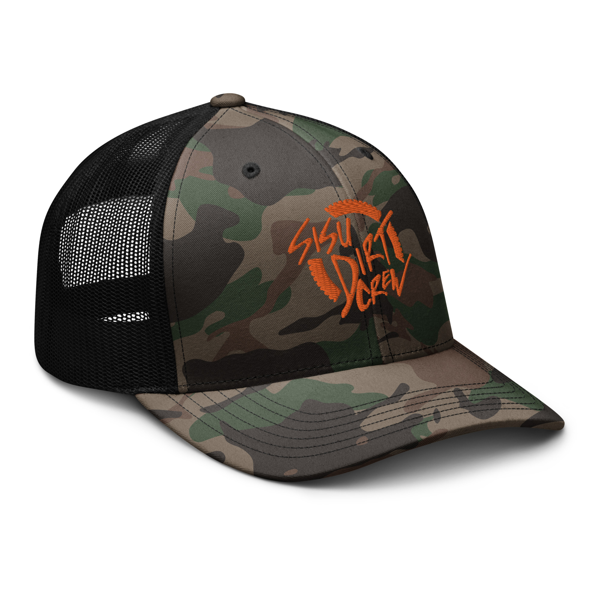 SIsu Dirt Crew Logo Camouflage trucker hat - Image 6