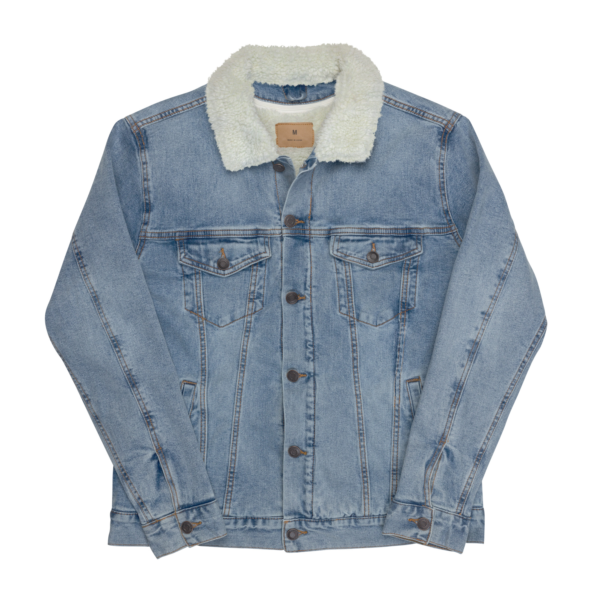 Sisu Dirt Crew Logo Unisex denim sherpa jacket - Image 2
