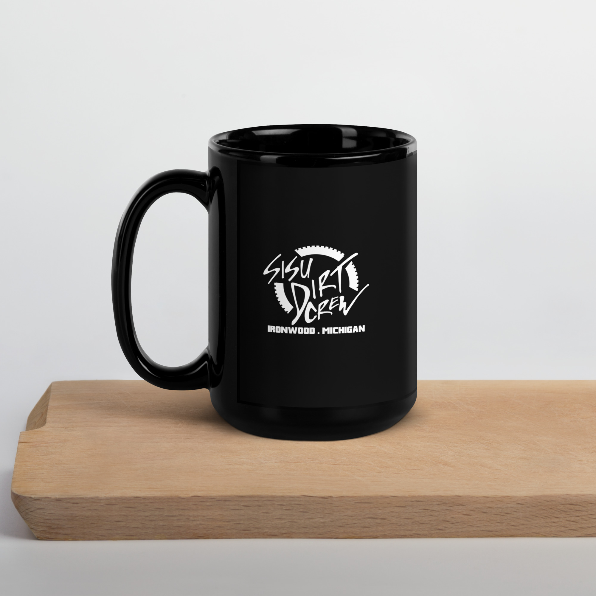 Sisu Dirt Crew Logo Black Glossy Mug - Image 3