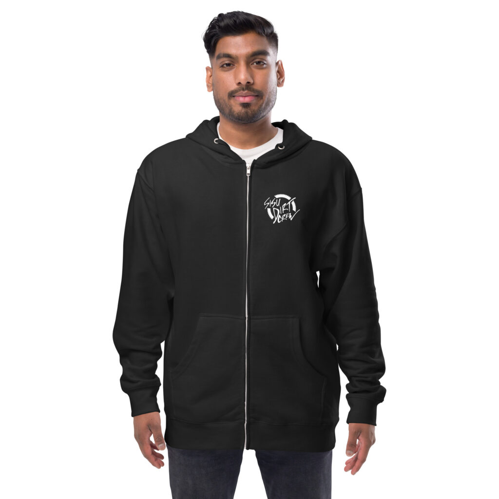 Sisu Dirt Crew Logo Unisex fleece zip up hoodie